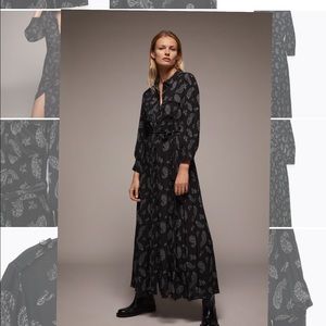 ZARA Maxi Black Paisley Dress